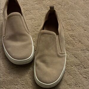 Vionic Beige Suede Slip-On Sneakers